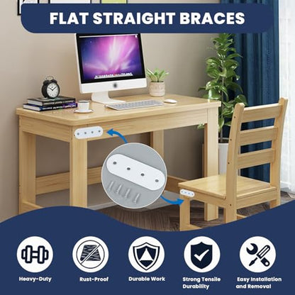 Alise 4 Pcs Flat Straight Brace Brackets Mending Plates Repair Fixing Bracket,6-1/2 Inch Stainless Steel White Finish - color: White Finish, size: 165mmX38mm