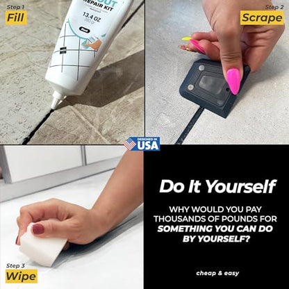 PentaUSA Tile Grout Repair Kit - Black Premixed Acrylic Sanded Grout, Water-Resistant Grout Filler for Bathroom&Shower, Kitchen Floor, Fast Drying, with Applicator, 13.4 oz (380g) - style: Black