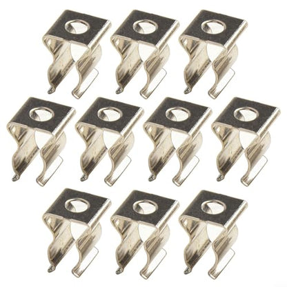 10 Pack Heavy Duty Manganese Steel Spring Terry Clips Wall Mount Tool Holders for Garage, Shed, and Workshop Organization, Fits 0.24 to 2 Inch Handles(6mm) - size: 6mm