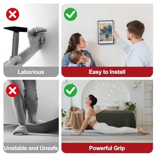 CHANGTIKEJI Double Sided Tape Heavy Duty 8 Rolls 1 Inch x 9.85 Feet, Clear & Tough Nano Tape, Multipurpose Mounting Tape for Walls, Bathroom, Carpets,Posters,Photo,Kitchens,Mats