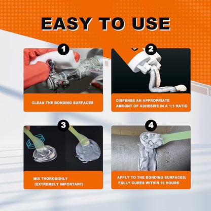 5-Minute Metal Glue (3-Pack) - Heavy Duty Waterproof Epoxy Adhesive for Metal, Stainless Steel, Aluminum, Cast Iron, Plastic, Wood, Ceramic. Quick Set High Strength Liquid Weld Repair Kit - size: 5min 3pcs
