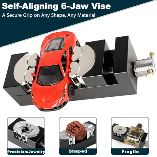 Smart Mini Vise for Woodworking - Universal Multi-Shapes and Materials Bench Vise Secures Wood, Plastic, Irregular Objects for DIY Projects & Models (Bench Vise)