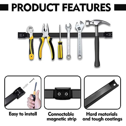5 Pack Magnetic Tool Holder, Magnetic Strips Tool Magnet Bar PVC Coated for Garage Tool Organizer 16 In - style: 16IN-5 PACK
