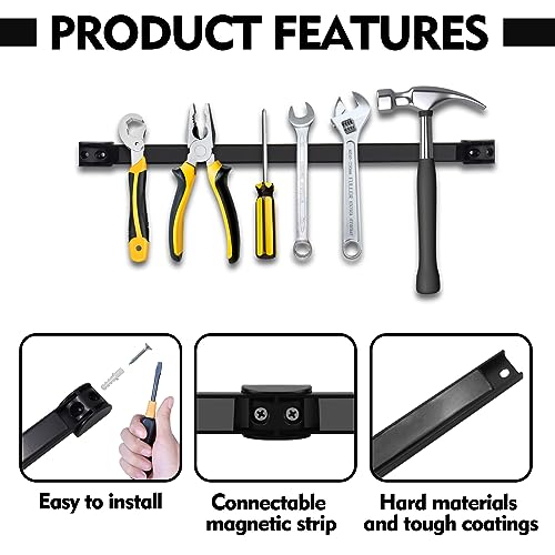 12" Magnetic Tool Holder, 5 Packs Storage Strips Tool Magnet Bar PVC Coated for Garage Organizer Mounted Hanging Strip,Heavy Duty of Magnetic Holder Easy to Install - style: 12IN-5 PACK