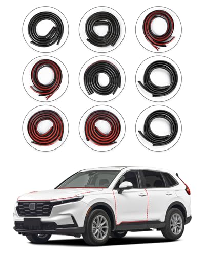 Weather Stripping Door Seal for Honda CR-V 2023–2026, Rubber Seal Weather Strip Kit, Soundproof Noise Insulation Dustproof for Front/Rear Trunk A-Pillar B-Pillar Front/Rear Door (9-Pack) - size: for Honda 2023–2026 CR‑V