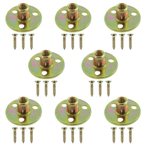 5/16 Furniture Leg Mounting Plates Three-Hole Cylindrical Plate Nuts Ideal for Furniture Legs Chairs Sofas Cabinets Sofas -8 PCS