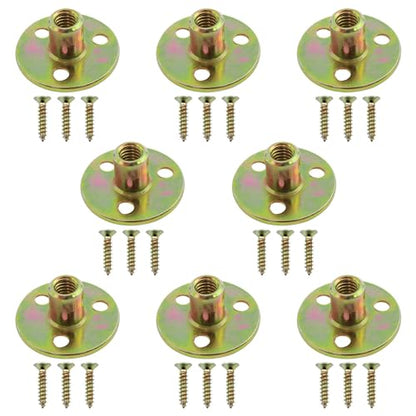 5/16 Furniture Leg Mounting Plates Three-Hole Cylindrical Plate Nuts Ideal for Furniture Legs Chairs Sofas Cabinets Sofas -8 PCS