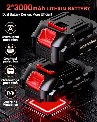 Cordless Caulking Gun w/2 x 3.0Ah Batteries, 800kg Thrust Max Electric Caulk Gun, 6-Speed, 10oz/300ml, 13Pcs Caulk Remover Tool, Led Light, Auto-Retract Anti-Drip for Sealing, Filling, Repairing - style: Caulking Gun w/ 2 x 3.0Ah Batteries