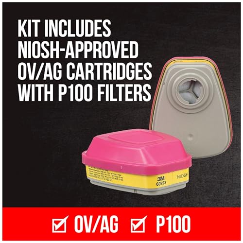 3M - 65023QLHA1-C Pro MultiPurpose Respirator with Quick Latch, Medium - size: Medium