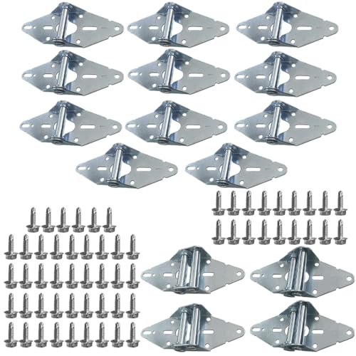 15 Pcs Garage Door Hinges Kits for 7' Height Garage Doors with Galvanized Finish Heavy Duty 14 Gauge Steel Corrosion Protection Suitable for Residential/Light Commercial Garage Door Replacement - size: 16*7Ft Door