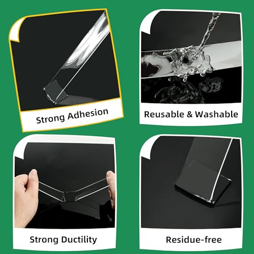 YMHB Double Sided Tape Heavy Duty, Nano Tape Double Sided Mounting Tape(4 Rolls, Total 39.2FT), Removable Transparent Adhesive Tape, Clear Two Sided Poster Wall Tape Strips for Home Office - size: 1.18 inch x 19.6 feet & 0.78 inch x 19.6 feet
