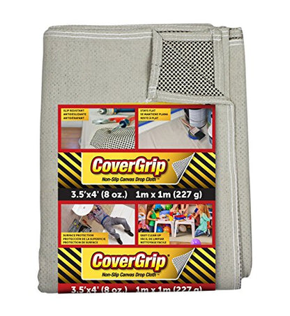 Quick Drop 8 Oz Canvas Safety Drop Cloth, 3.5' x 4', (Pack of 6) - size: 3.5X4