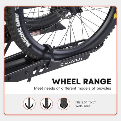 CRAVOT CyberRack S2 Ebike Rack, 300 lbs Capacity Foldable Bike Racks for Tow Hitch Heavy Electric Bike Carrier for 2 E-Bike, Up to 5-inch Fat Tire 2'' Receiver - style: S2-300lbs
