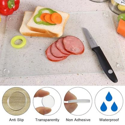 30 Pcs Clear Glass Table Top Anti Slip Pads, 3 Sizes, 18mm/0.7" 20mm/0.8" 25mm/1" Glass Table Top Bumpers Protectors, Non Adhesive Rubber Grippers Glass Bumpers for Under Glass, 3mm Thickness,Round