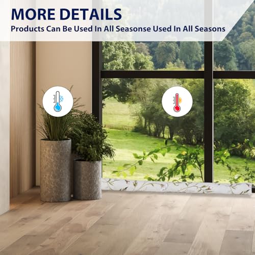 2 Pack 32 Inch 2.8 Inch Wide Slim Under Door Blocker Door Draft Stopper, Bottom Blocker Weighted Gap Filler Saving Energy Sound Air Noise Light Stopper Canvas Cotton Cartoon Print 2.2Lb - size: 32in
