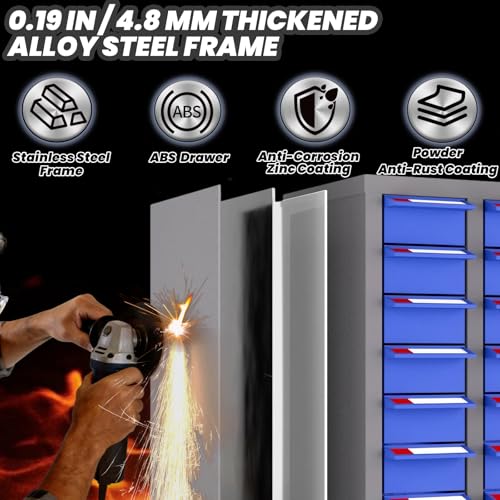 100 Drawers - Part Cabinet, Shelves & Label Stickers - Bolt and Nut Organizer Bolt Bin Cabinets, Durable Steel Tool Storage Cabinet for Garage/Workshop Small Parts/Hardware Organization - style: 100 Drawer