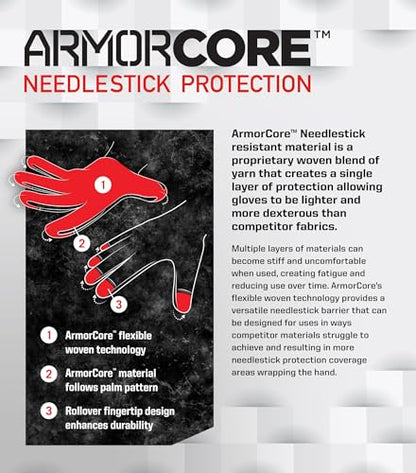 Mechanix Wear Needlestick Original Cut-Resistant Gloves - Puncture Resistant Reliable Grip Work Gloves - Durable & High Dexterity - Medium - Black/Grey