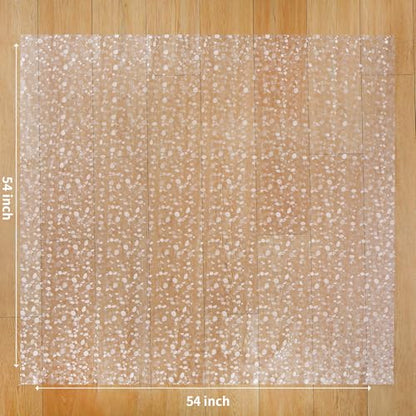 Plastic Splat Mat for Baby, Easy Cleaning Vinyl Floor Mat for Eating Messes, Waterproof High Chair Floor Protector Feeding Cover by MatLeya - size: 54 Inch (Pack of 1)