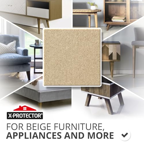 X-Protector Felt Furniture Pads - 20 PCS 6 x 1/2" - Premium Felt Strips with Adhesive Backing - Rectangular Furniture Pads for Hardwood Floors - Cut Furniture Felt Pads to Size You Need! (Beige) - size: 6 x 1/2" 20 Beige, Strips