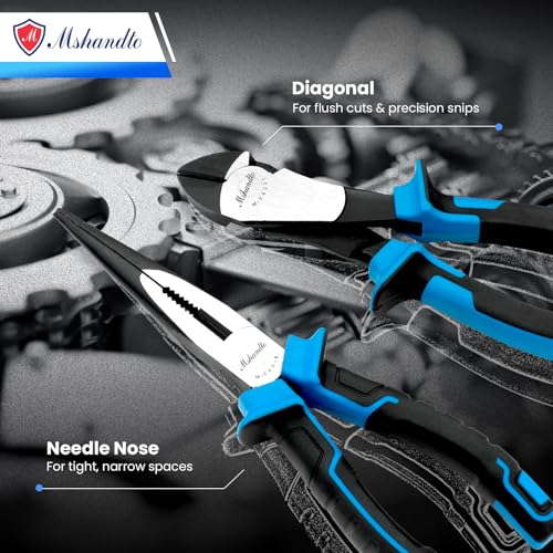 2 Pieces Plier Set, Including 8" Needle Nose Pliers and 7" Diagonal Cutting Pliers, Premium High Carbon Steel Construction for Plumbing, and General Applications Multi-use Tools Set - size: 2 Pcs