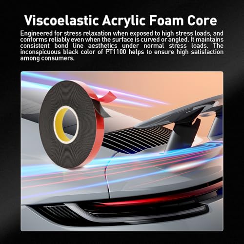 Automotive Acrylic Plus Attachment Tape 0.79" x 18Ft Made of 3M Pack of 2 Double Sided Tape PT1100 Heavy Duty for Moldings Claddings Panels Pads and Other Car Automotive Applications - size: 0.79" X 18ft