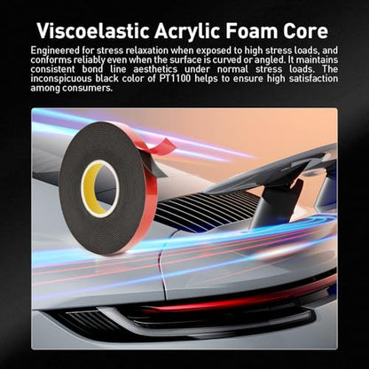 Automotive Acrylic Plus Attachment Tape 0.79" x 18Ft Made of 3M Pack of 2 Double Sided Tape PT1100 Heavy Duty for Moldings Claddings Panels Pads and Other Car Automotive Applications - size: 0.79" X 18ft
