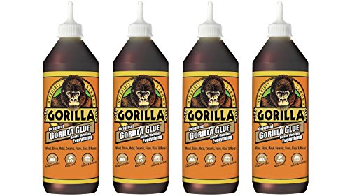 Gorilla Original Waterproof Polyurethane Glue, 36 ounce Bottle, Brown, (Pack of 4) - color: Brown, size: 4 - Pack