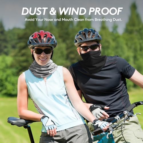 Neck Gaiter Bandana Face Mask: 6 Pack Cooling Gator Mask Ski Neck Scarf Breathable Face Cover Balaclava - color: Color Black 6pack