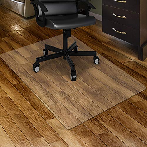 Kuyal Clear Chair mat for Hardwood Floor 46 x 60 inches Transparent Floor Mats Wood/Tile Protection Mat for Office & Home (46" X 60" Rectangle) - color: Clear, size: 46" X 60" Rectangle