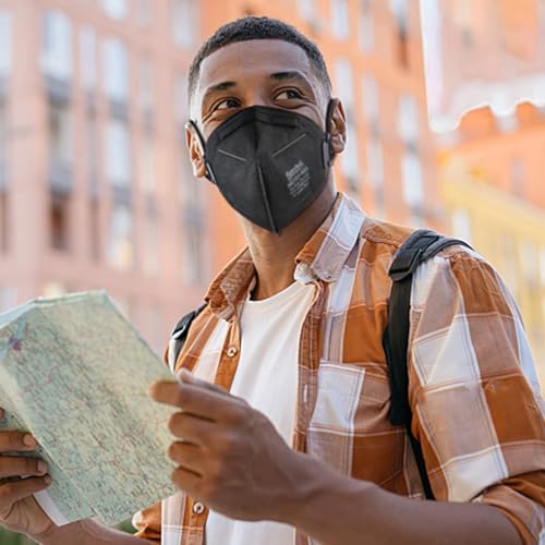 benehal NIOSH Approved N95 Face Masks Particulate Respirators, Pack of 25 N95 Masks, Individually Wrapped, Black - color: Black, size: 25 Count (Pack of 1)