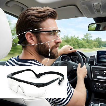12 Pack Safety Glasses for Men & Women, Full Coverage Clear Lenses with Built-in Brow Guard, ANSI Z87.1 & CE Certified, Anti-Fog, Anti-Scratch, 100% UV Protection