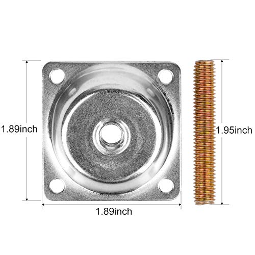 14 Degree Angled Leg Mounting Plates Furniture Table Leg Attachment Plates Brackets T-Plate M8 Sofa Legs with Hanger Bolts,Converters, Screws,Full Set of 4 - color: Furniture Leg Mounting Plates 14 Degree