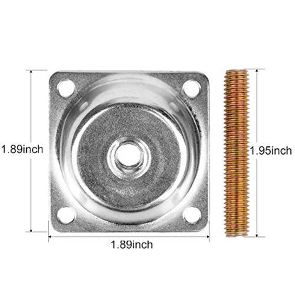 14 Degree Angled Leg Mounting Plates Furniture Table Leg Attachment Plates Brackets T-Plate M8 Sofa Legs with Hanger Bolts,Converters, Screws,Full Set of 4 - color: Furniture Leg Mounting Plates 14 Degree
