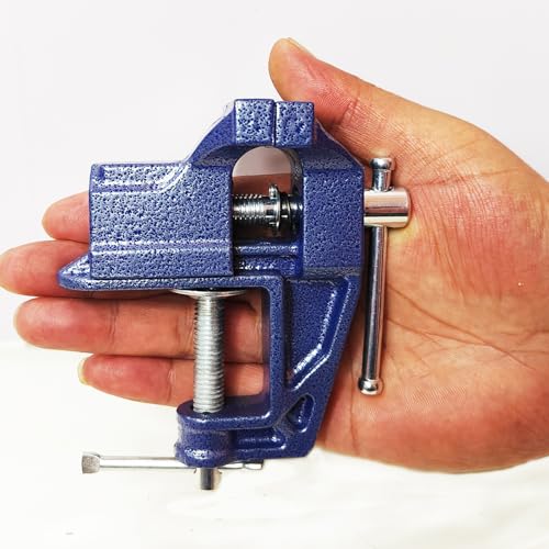 MYTEC Mini Table Clamp, 2.0" blue, Small Bench Vice, Upgraded cast steel manufacturing Jewelers Hobby Clamps Craft Repair Tool Portable Work Bench Vise - style: Mini 2.0" blue