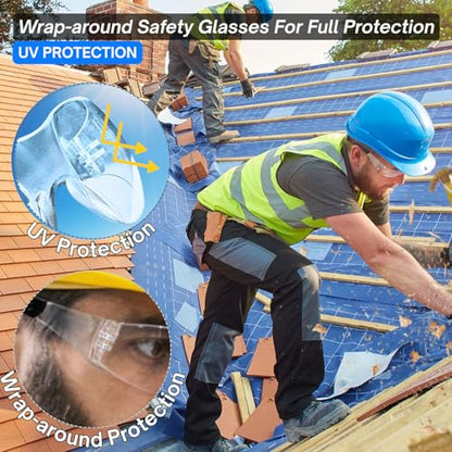 Safety Glasses Ansi Z87.1 Clear Safety Glasses Bulk Impact Scratch Resistant Lens Protective Eyewear for Men Women - color: 6pcs Clear