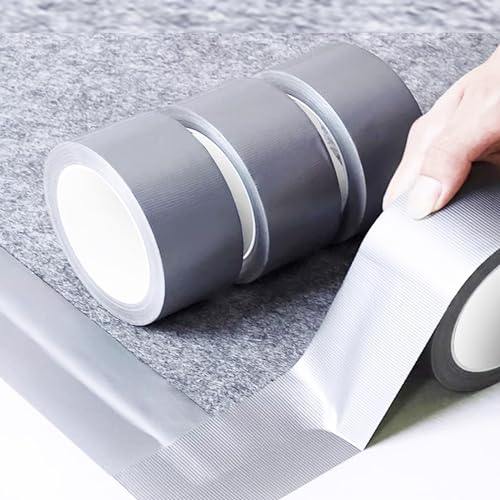 3-Pack Duct Tape Heavy Duty Waterproof Silver, 66 Yards x 1.88 Inch Total Strong Adhesive Duct Tape No Residue Bulk for Home Use, DIY, Projects, Outdoor Repairs Tear by Hand - color: Silver