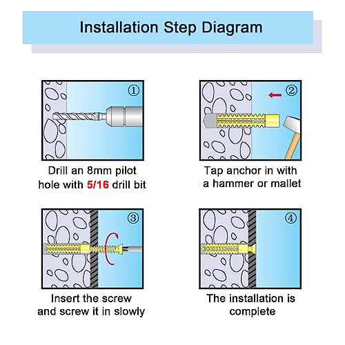 50 Pack Heavy Duty Hollow Wall Anchors with Screws, Loose Hinge Hole Repair Kits, Ideal for Hinge Hole Repair and Concrete Wall, Hollow-Wall, Wooden Wall (6x32mm) - size: 50 Pack