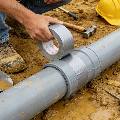 Silver Duct Tape Heavy Duty 2 Inch x 30 Yards, Waterproof Industrial Strength Adhesive Tape for Indoor Outdoor Repairs, Sealing, Tear by Hand & No Residue, 1 Roll - size: Silver, 1 Roll - 2In x 30Yd
