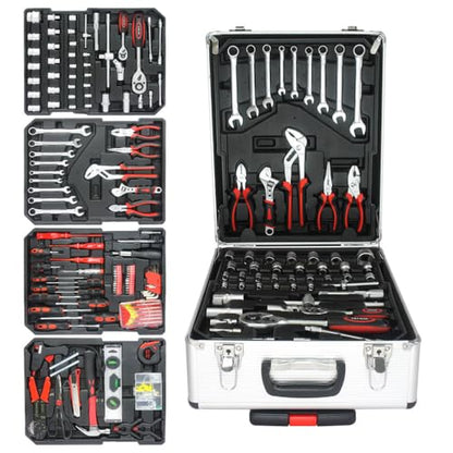 899pcs Home Repair Tool Set Kit, Toolbox Storage Case with Drawer, General Household Tool Kit, Tool Set Kit Home Tool Kit for All Purpose for Maintenance, Garden, Homeowner, Handyman,Silver - color: Silver