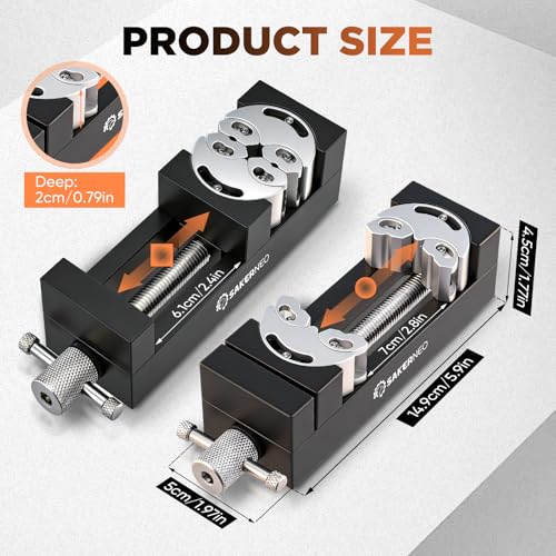 Fractal Vise, Mini Vise Clamp, Self-Adjusting Drill Press Bench Vice, CNC-Machined Aluminum Alloy Jaw Clamp for Irregular Shapes on Home Improvement, Workbench, DIY, Woodwork (Black) - color: Black