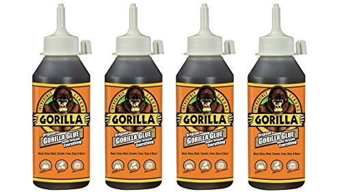 Gorilla Original Waterproof Polyurethane Glue, 8 ounce Bottle, Brown, (Pack of 4) - size: 8 Ounce (Pack of 4)