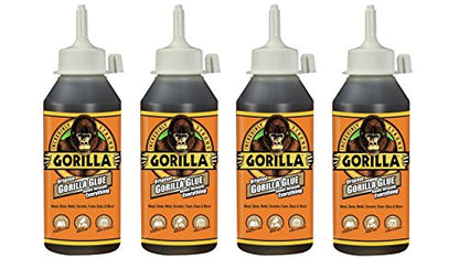 Gorilla Original Waterproof Polyurethane Glue, 8 ounce Bottle, Brown, (Pack of 4) - size: 8 Ounce (Pack of 4)