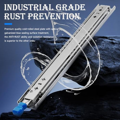 Heavy Duty Drawer Slide with Lock 22 Inch,Full Extension Ball Bearing Runners Locking & Lock-Out, Up to 250lb Load Capacity,1 Pair - size: 22 Inch, style: With lock(W:53mm)