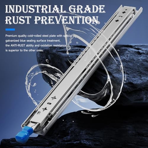Heavy Duty Drawer Slide with Lock 20 Inch,Full Extension Ball Bearing Runners Locking & Lock-Out, Up to 250lb Load Capacity,1 Pair - size: 20 Inch, style: With lock(W:53mm)