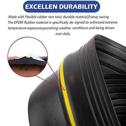 ToLanbbt 16.5Ft/5M Universal Garage Threshold Seal Strip with 300ml Black Sealants/Adhesives, Garage Door Bottom Weatherproof Strip Rubber DIY Weather Stripping Replacement (Black+Yellow) - color: Black+Yellow, size: 16.5 Ft (incl. 2 adhesives)