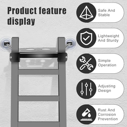 Ladder Stabilizer, Extended Ladder Stabilizer for Roof Gutter, Wall Ladder Standoff, Aviation Grade Aluminium Ladder Accessory Safety Stability Easy Use, Adjustable Length 17-29"