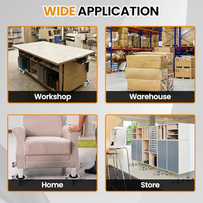 Furniture Dolly, Carbon Steel Panel Furniture Movers with 5 Wheels, Locking 360° Swivel Rubber Casters, Furniture Lifter, Heavy Duty Furniture Sliders, Dolly Kit for Moving Furniture, 3300LBS - color: Gray Wheel