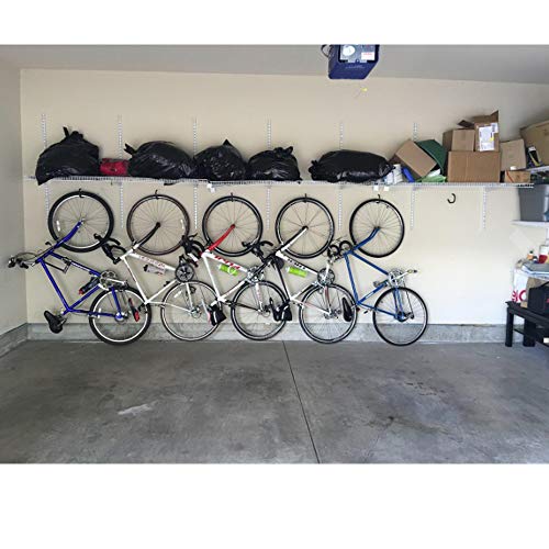 Bike Hooks Heavy Duty Bicycle Storage Hooks Set of 6,Screw-in Utility Storage Hangers Shed Garage Garden Hook Plastic Coated for Wall Mount/Ceiling Red