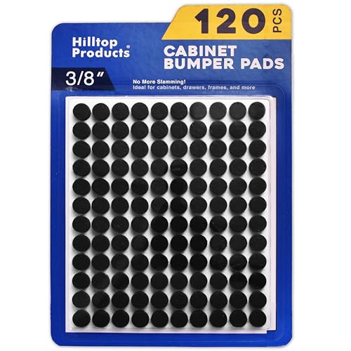 120 Pack Small 3/8" Felt Cabinet Bumpers, Door Felt Pads for Cabinet Doors & Drawers, Furniture Surface Protectors (Black) - color: Black