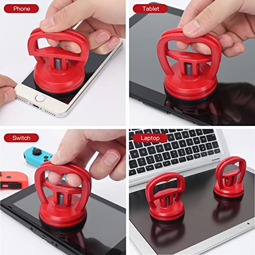 STREBITO Suction Cups Heavy-Duty 2 Pieces Screen Suction Cups Tool for iMac, iPhone, MacBook, iPad, TV, Phone, Laptop, Computer, Tablet, LCD Screen Remover - color: Red